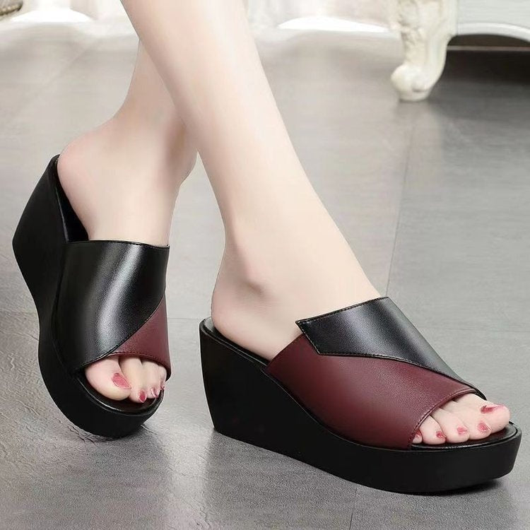 Wholesale Women's Summer Fashion Outer Wear Wedge Thick-soled Non-slip High-heeled